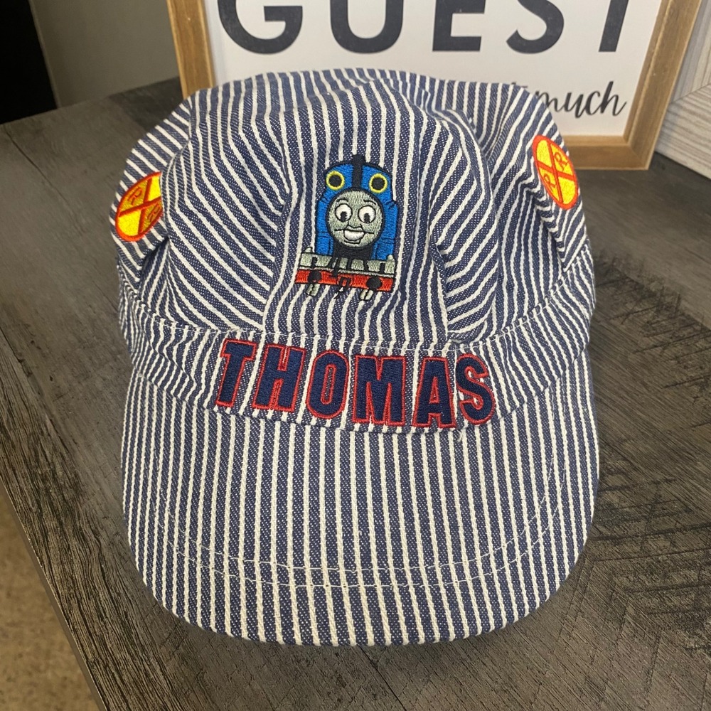 Thomas & Friends Kids Engineer Hat Hickory Stripe Conductor Cap Cotton Blue‎